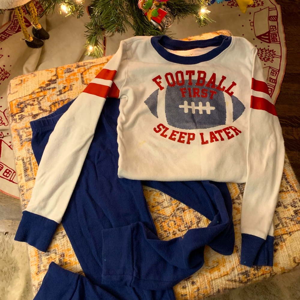 Toddler Pj set 5T: FOOTBALL FIRST, SLEEP LATER
